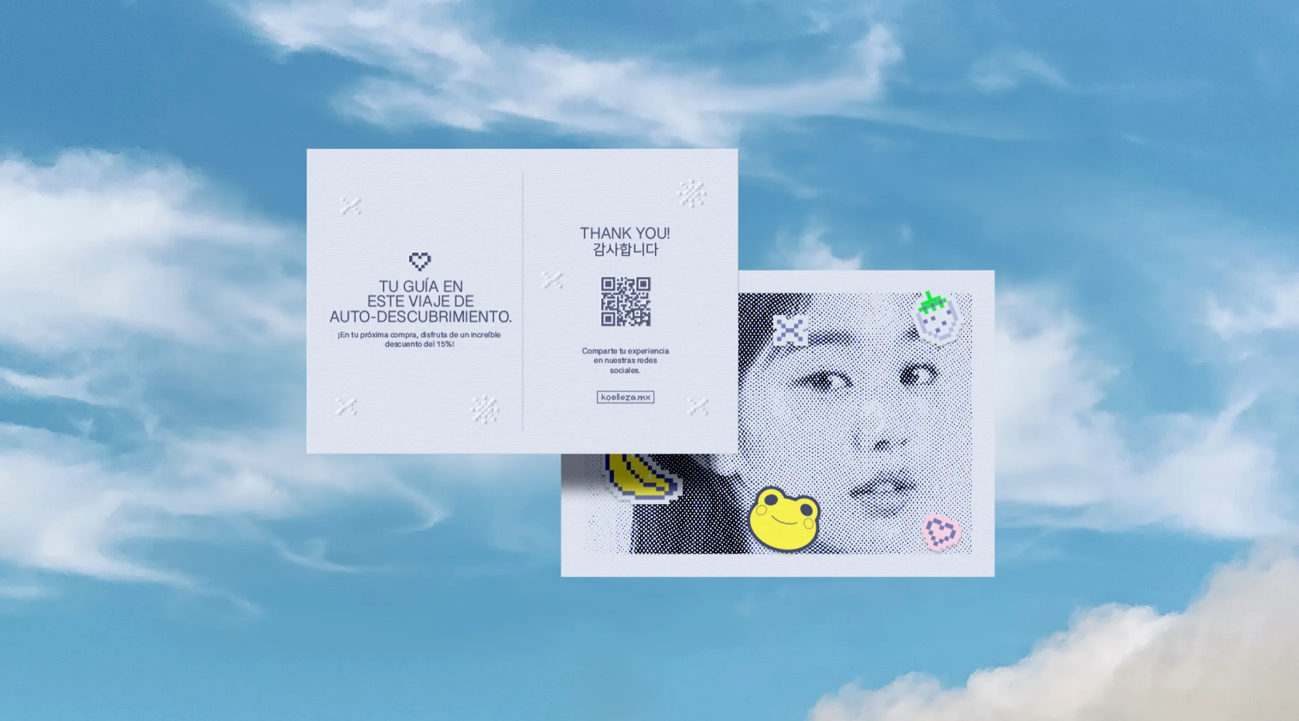 Koelleza pixel-art skincare branding
